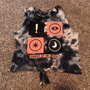 Panic! At the Disco Tie-Dye Crop Tank Top Pink T-Shirt Tee Women’s